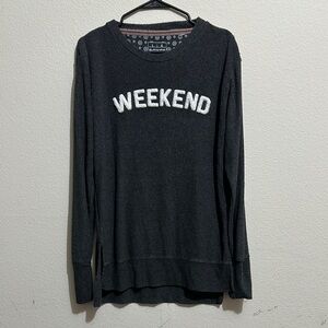 Royce Brand Black Relaxed Lightweight sweater with Ribbed Details / Bag Z